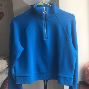 Royal blue cropped half zip